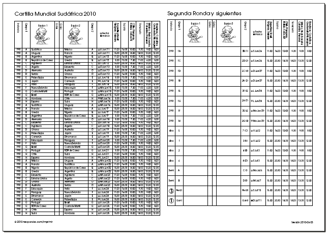 Imagen: cartilla mundial 2010