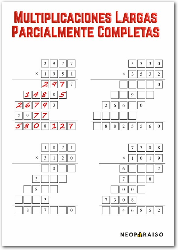 Imagen: ejercicios multiplicacion