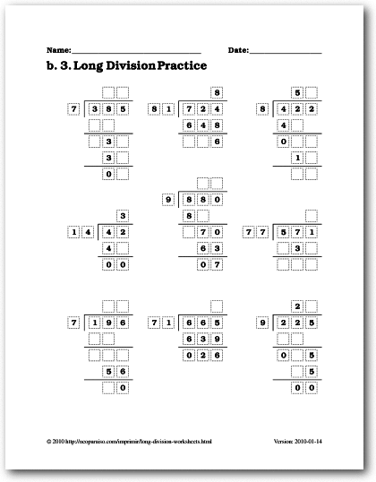 Long Division Practice